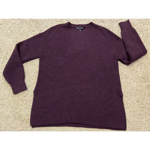ATHLETA size S SWITCHBACK Pullover OVERSIZED SWEATER Purple Merino Wool Y22